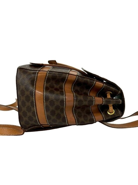 Celine Vintage Macadam Blason Triomphe Pattern Leather Drawstring Mini Backpack main image 8